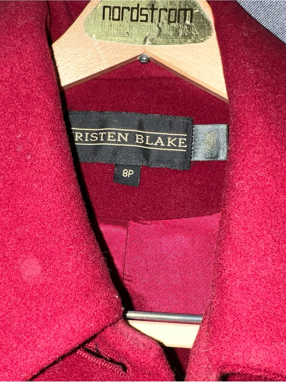 Kristen Blake Deep Crimson Wool Coat